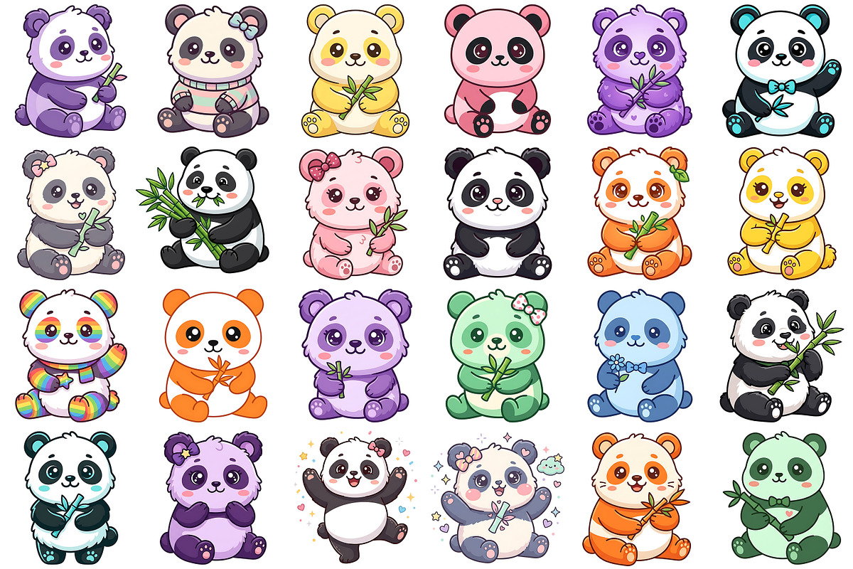Cute Panda Clipart, an Animal Illustration by Forhadx5 (Photo 7 of 9)