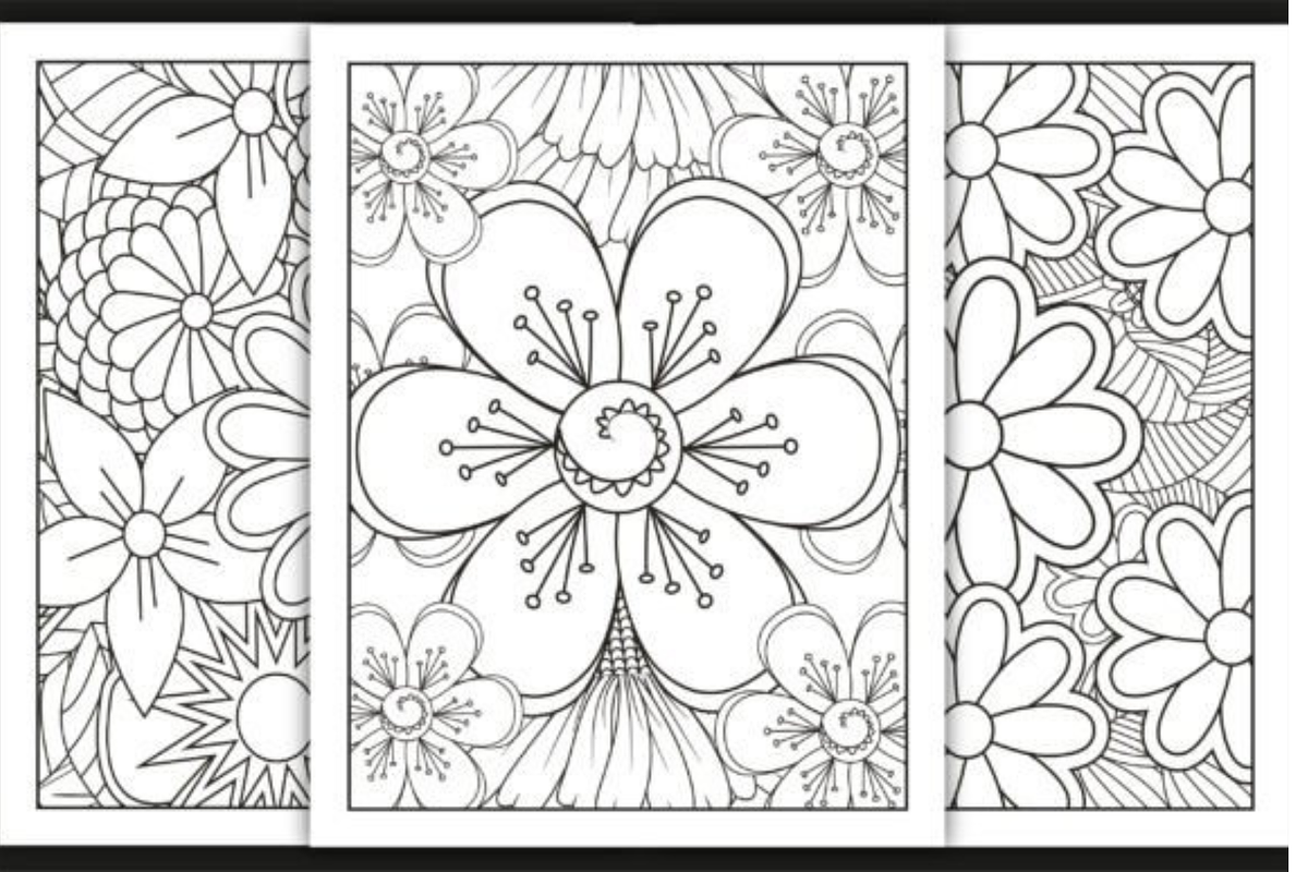550+ Flowers Adult Coloring Book, an Illustration by shopcosm (Photo 2 of 2)