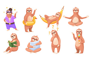 Lazy sloths characters. Cartoon, an Animal Illustration by Stock-Smart-Start