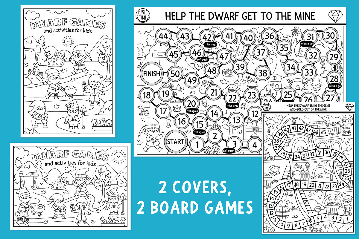 Dwarf coloring games and activities, an Education Illustration by Lexi Claus (Photo 2 of 16)