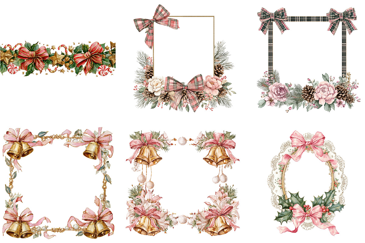 Coquette Christmas Frame Border Clip, an Illustration by DreamArtGraphic (Photo 4 of 4)