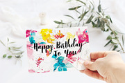 watercolor festive birthday card, a Card Template by TurquoiseDesign (Thumbnail 2 of 4)