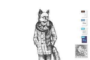Fox man in tweed coat portrait