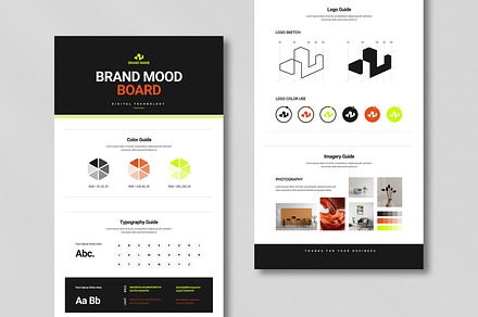 Brand Mood Board Template, an UI Kit Template by MightyDesign