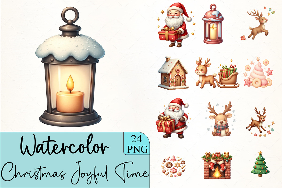 Christmas Joyful Time Clipart, an Illustration by CrexoraLab (Photo 1 of 5)