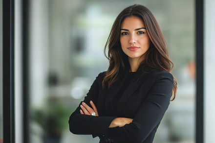 Female teacher smiling in class, a Photo by Pavel_design