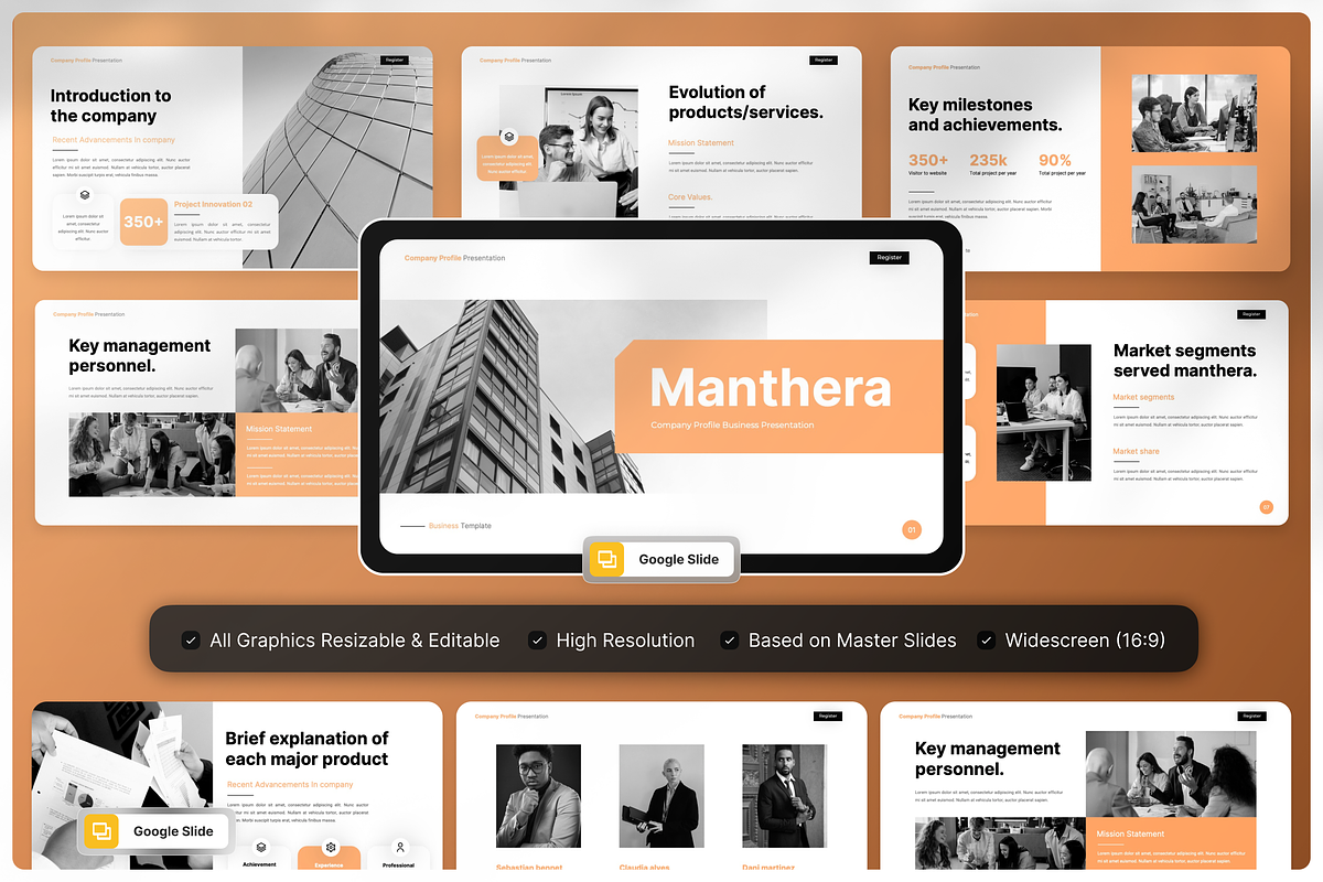 Company Profile Google Slide, a Presentation Template by Annora Studio (Photo 1 of 5)