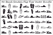 Beach Sandals Flip Flop Vector Bundl, an Illustration by jahid234 (Thumbnail 1 of 49)