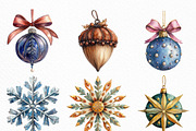 Vintage Christmas Ornaments Clipart, an Illustration by Craft Nest (Thumbnail 5 of 6)