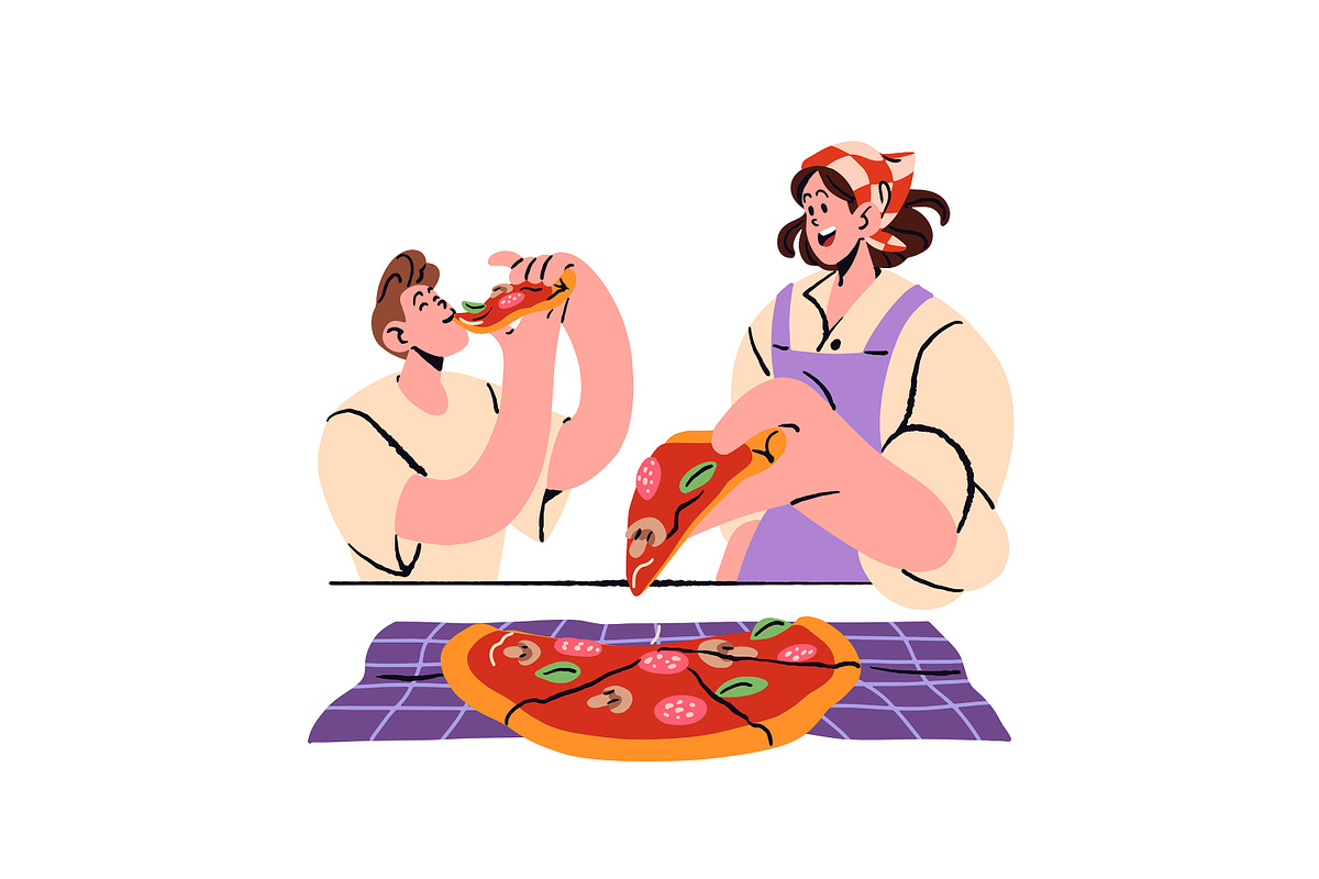 Pizza making, recipe steps set, a Food Illustration by PaperTrident (Photo 8 of 8)