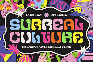 Surreal Culture Display Psychedelic, a Font by PutraCetol Studio