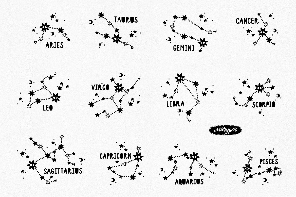 Zodiac Constellation bundle, an Illustration by Moony Рatterns (Photo 1 of 10)