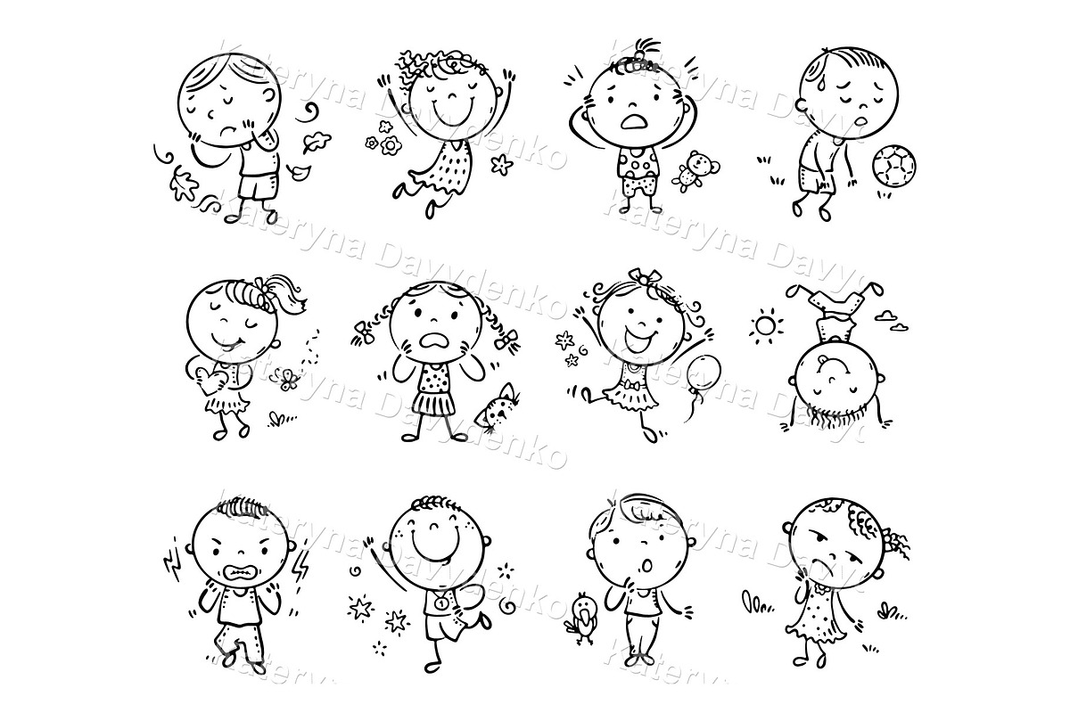Kids emotions clipart feeling poster, an Education Illustration by Bubert Art (Photo 4 of 8)
