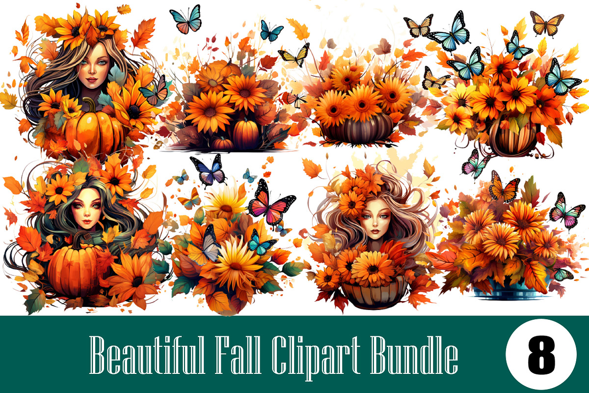 Beautiful Fall Clipart Bundle, an Illustration by Wow Magic