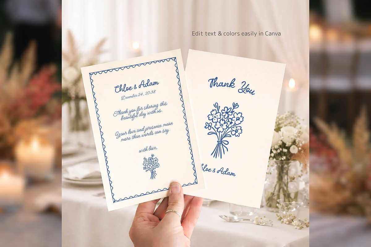 Wedding Thank You Card Canva bd003, a Card Template by TyphoonStudio (Photo 4 of 8)
