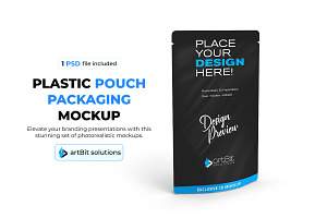 Plastic Pouch Packaging Mockup Set, a Packaging Mockup by artBit Design Studio