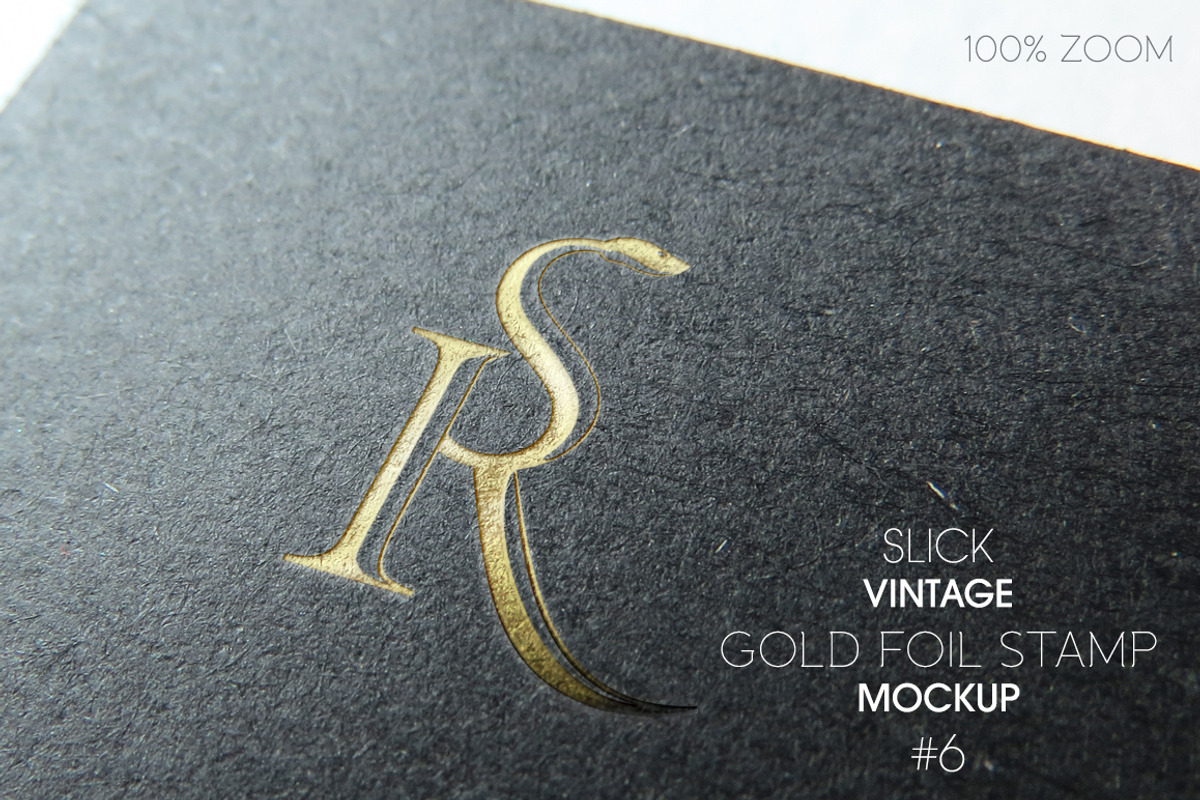 Slick Vintage Gold Foil Stamp Mockup, a Mockup by LuisFaus (Photo 2 of 2)
