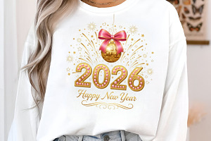 2026 Happy Glitter New Year PNG, an Illustration by SinaCreation