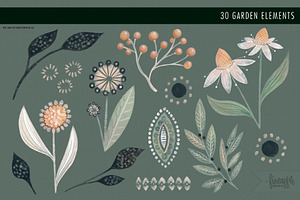 LUSH GARDEN BOHO CLIPART