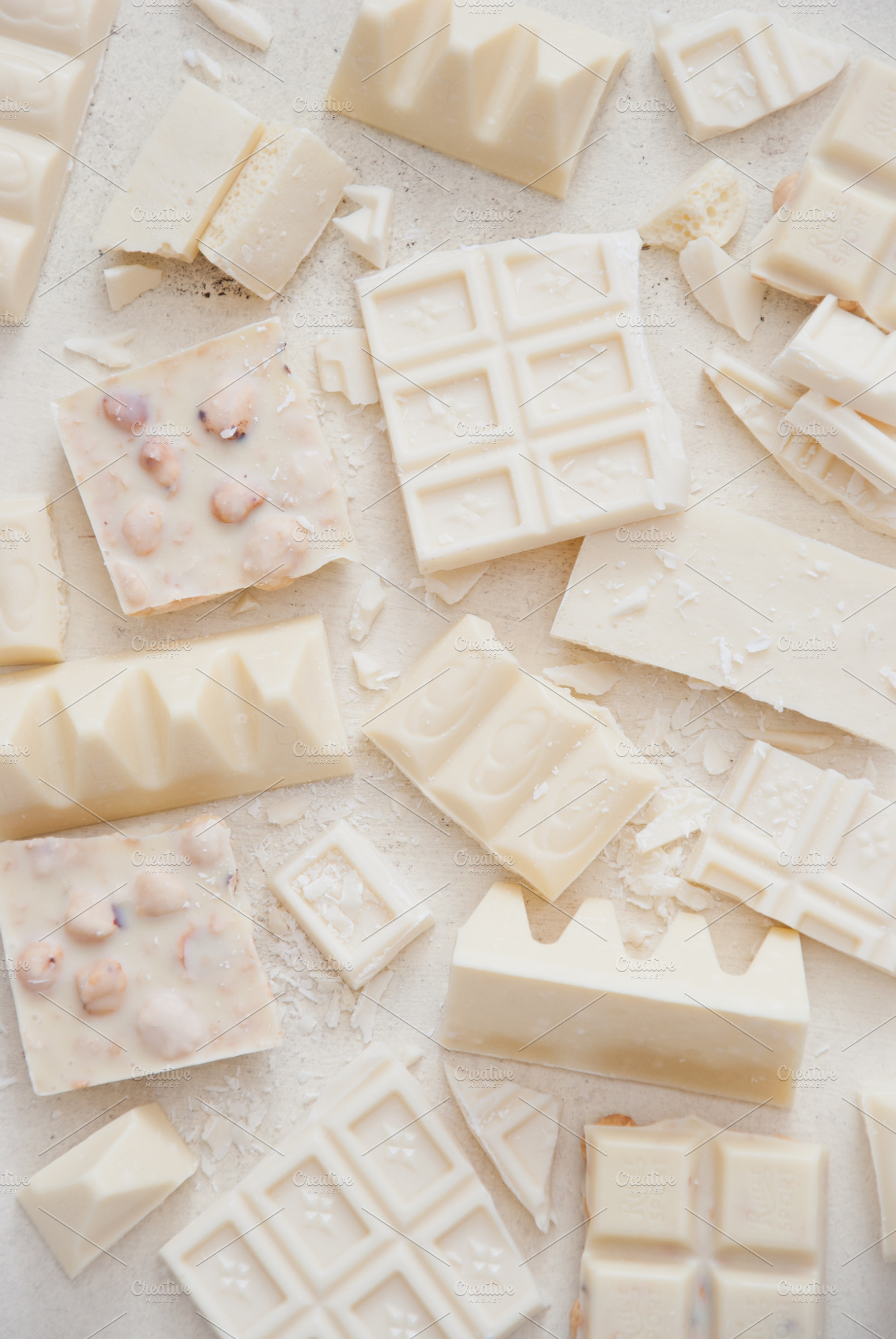 A variety of white chocolate, a Food & Drink Photo by letterberry