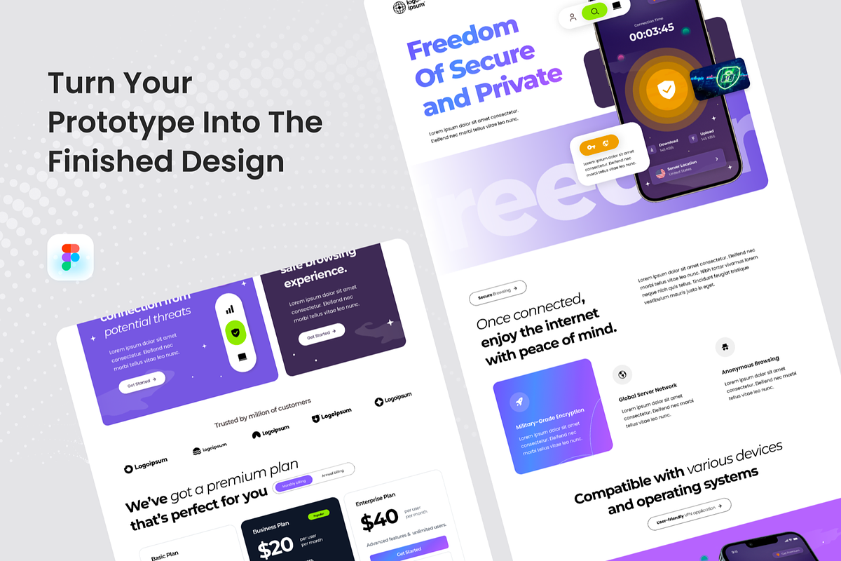 Cyber Swift Ink - VPN Landing Page, a Landing Page Template by SquidPixey (Photo 4 of 5)