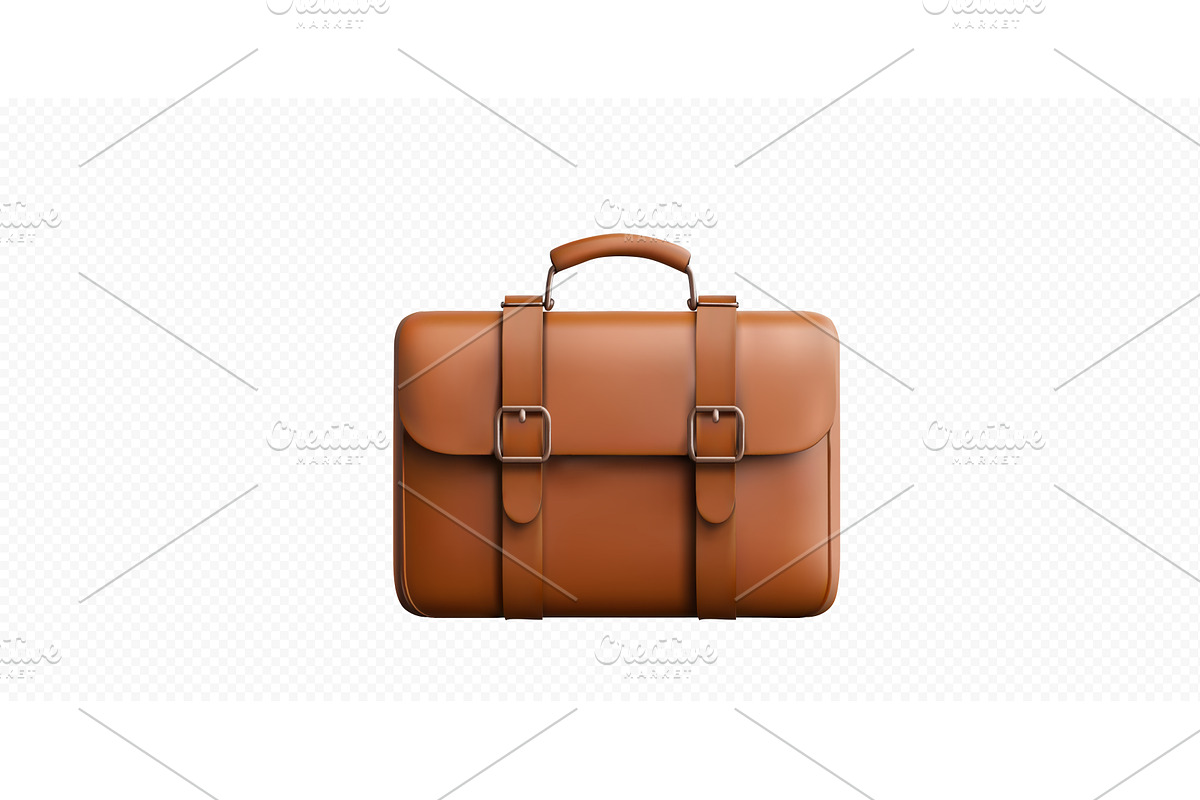 Brown leather briefcase resting on a, a Person Illustration by ZinetroN