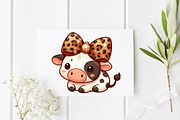 Cow With Leopard Glitter Bow Clipart, a Graphic by CitraGraphics (Thumbnail 5 of 6)
