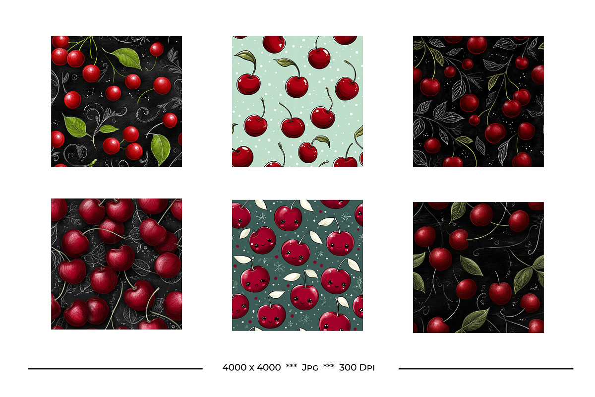 Cherry Retro Art Style Patterns, a Pattern Graphic by karenfoleyphoto (Photo 4 of 15)