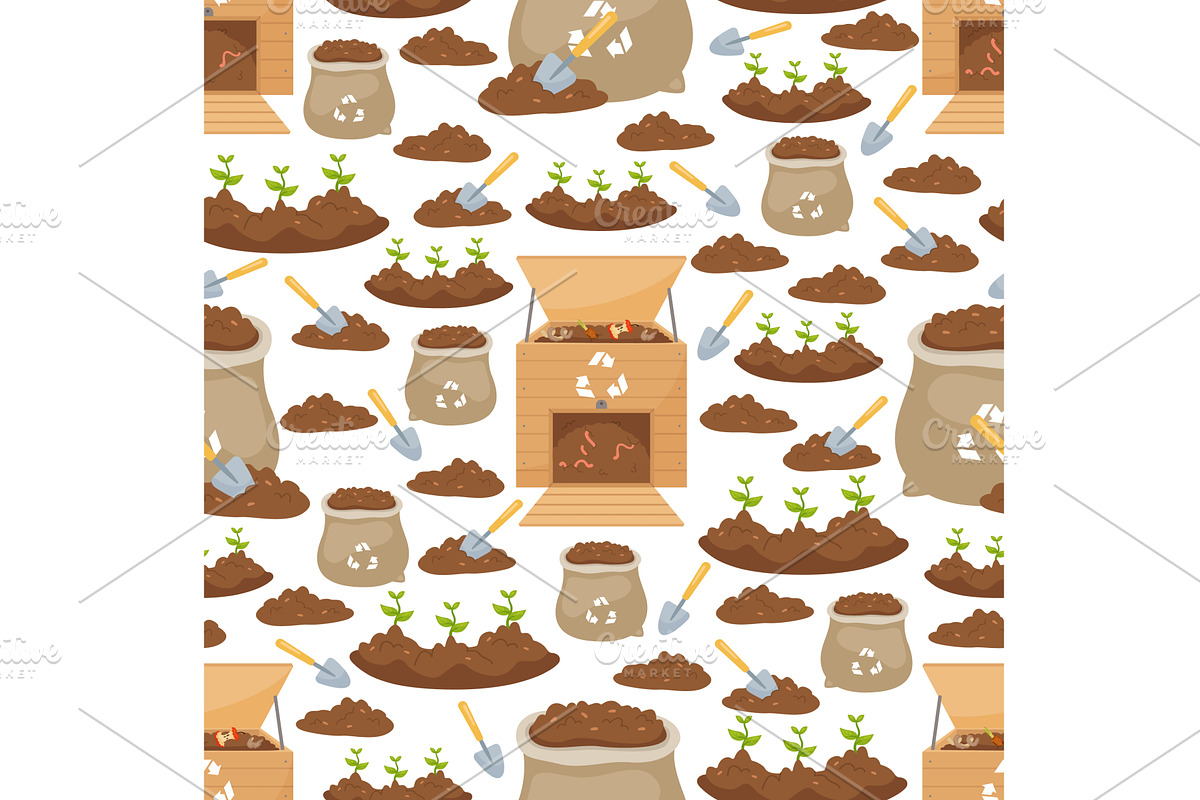 Gardening seamless pattern. Growing, an Object Illustration by Vectorbuum