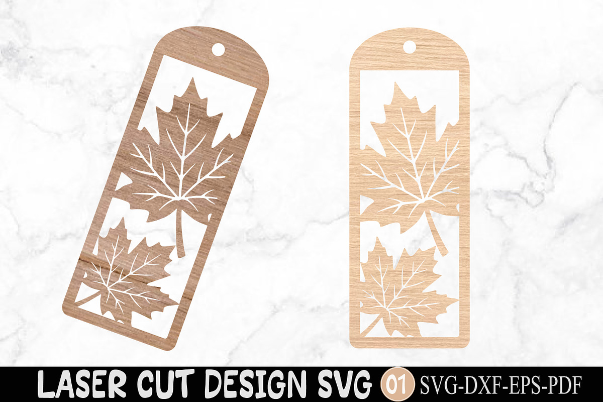 Maple Leaf Bookmark SVG Laser Cut, an Object Graphic by Rose Art (Photo 2 of 3)