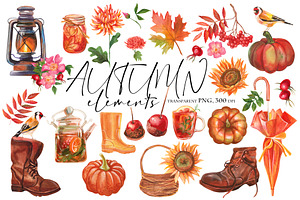 Autumn. Watercolor Collection