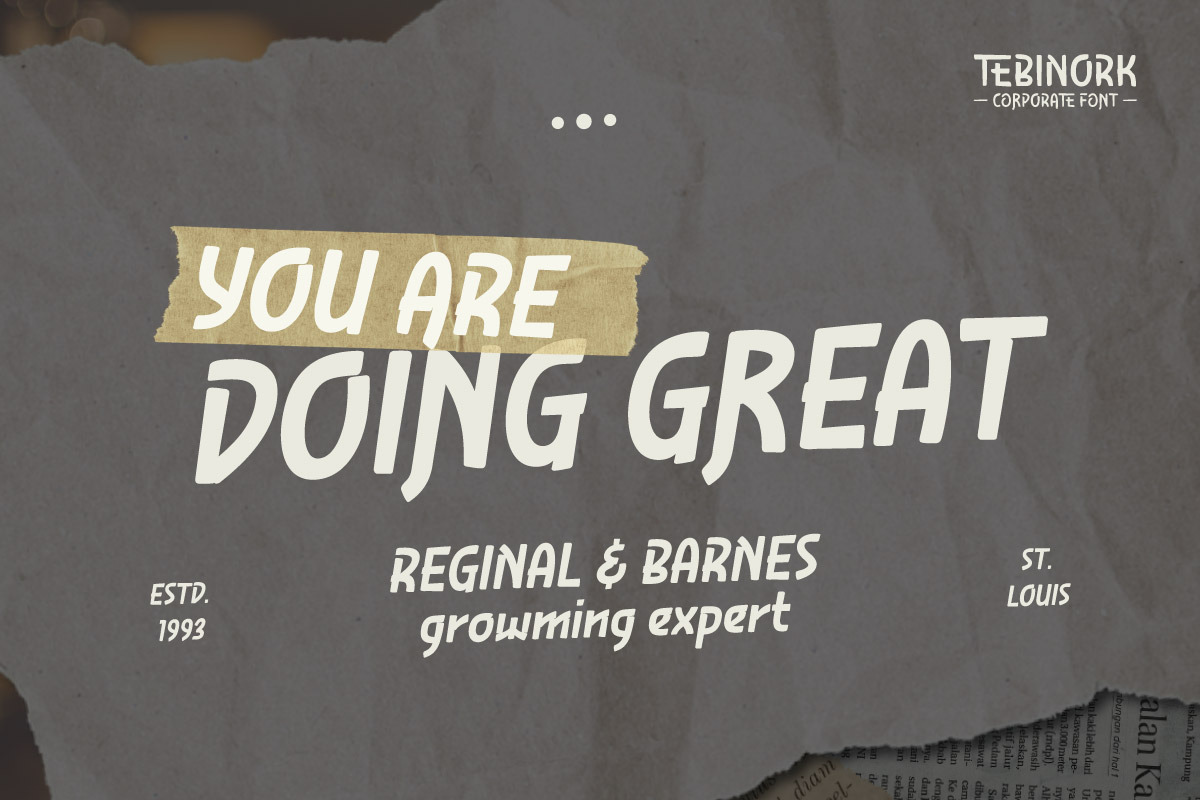 Tebinork - Corporate Display Font, a Handwritten Font by trabaskriya (Photo 8 of 9)