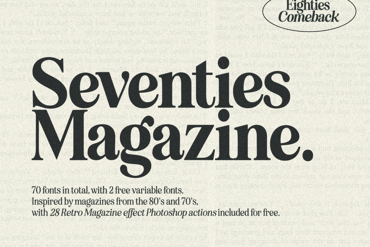 Eighties Comeback Serif (70 fonts), a Serif Font by Nicky Laatz (Photo 24 of 47)