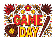 Game Day Softball Coquette Png, a Work Illustration by CraftArtStudio (Thumbnail 5 of 5)