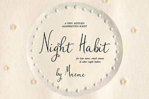 Night Habit Handwritten Script, a Script Font by Mneme