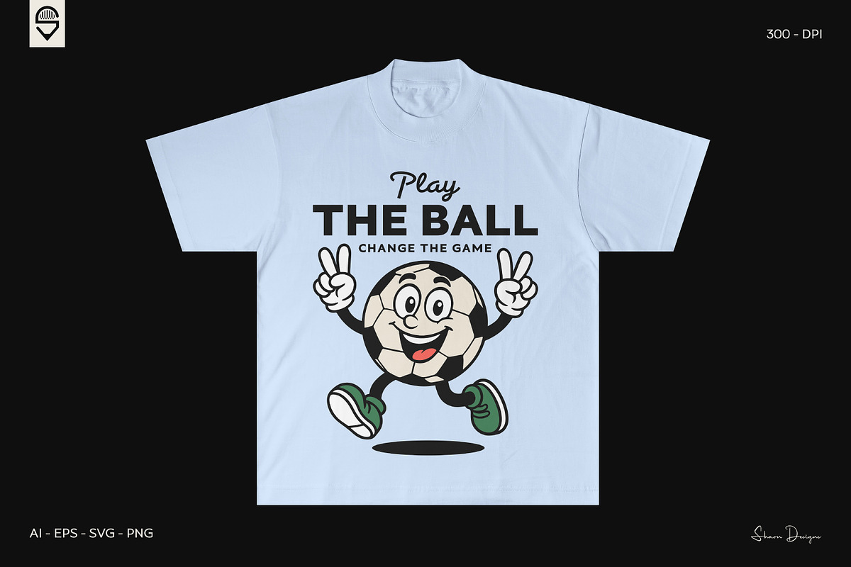 Soccer Ball Character T-Shirt Bundle, a Sport Illustration by shaondesigns (Photo 7 of 10)