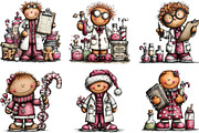 Whimsical Gingerbread Man scientist, an Illustration by CraftArtStudio (Thumbnail 2 of 6)