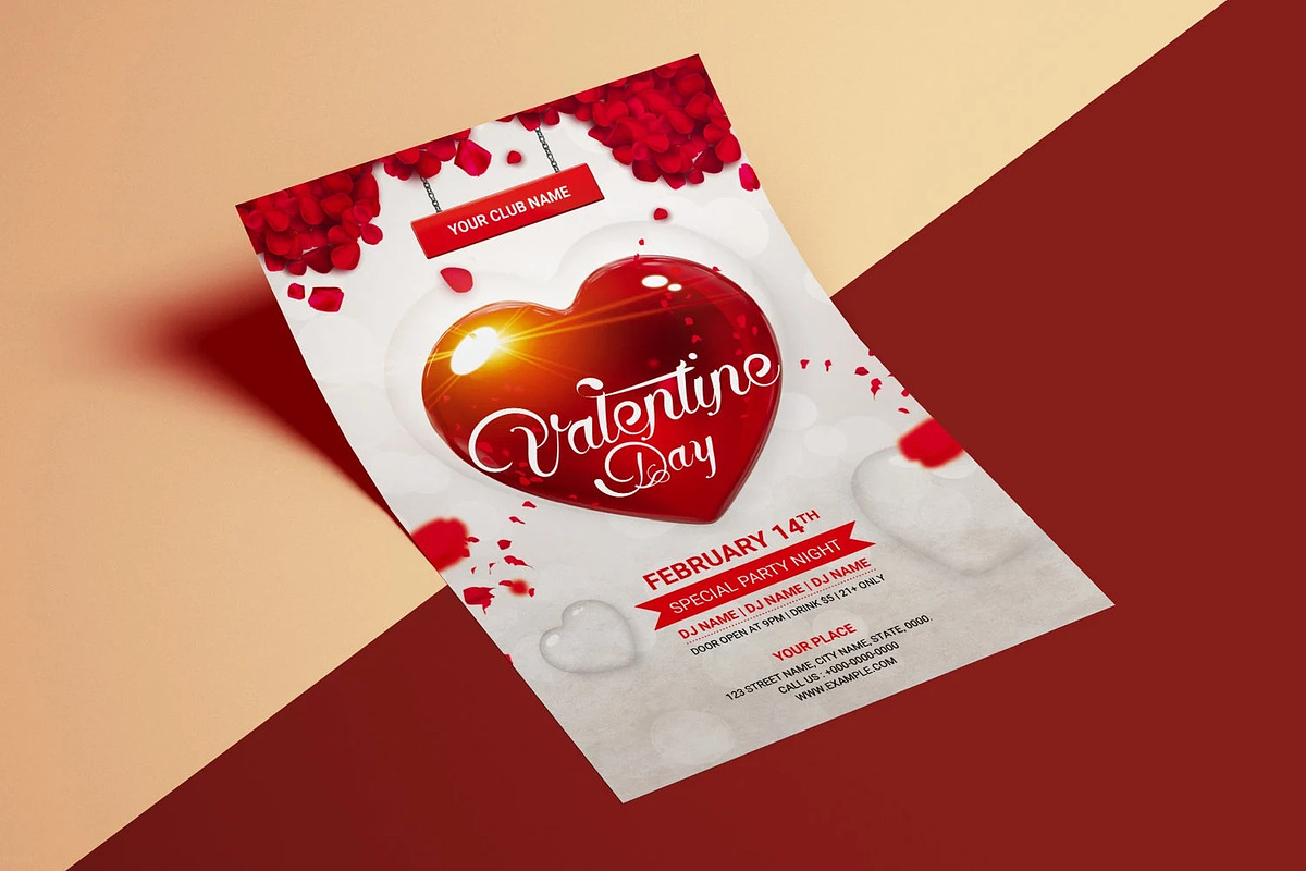 Valentine’s Day Party Flyer Template, a Flyer Template by retrographix (Photo 2 of 4)