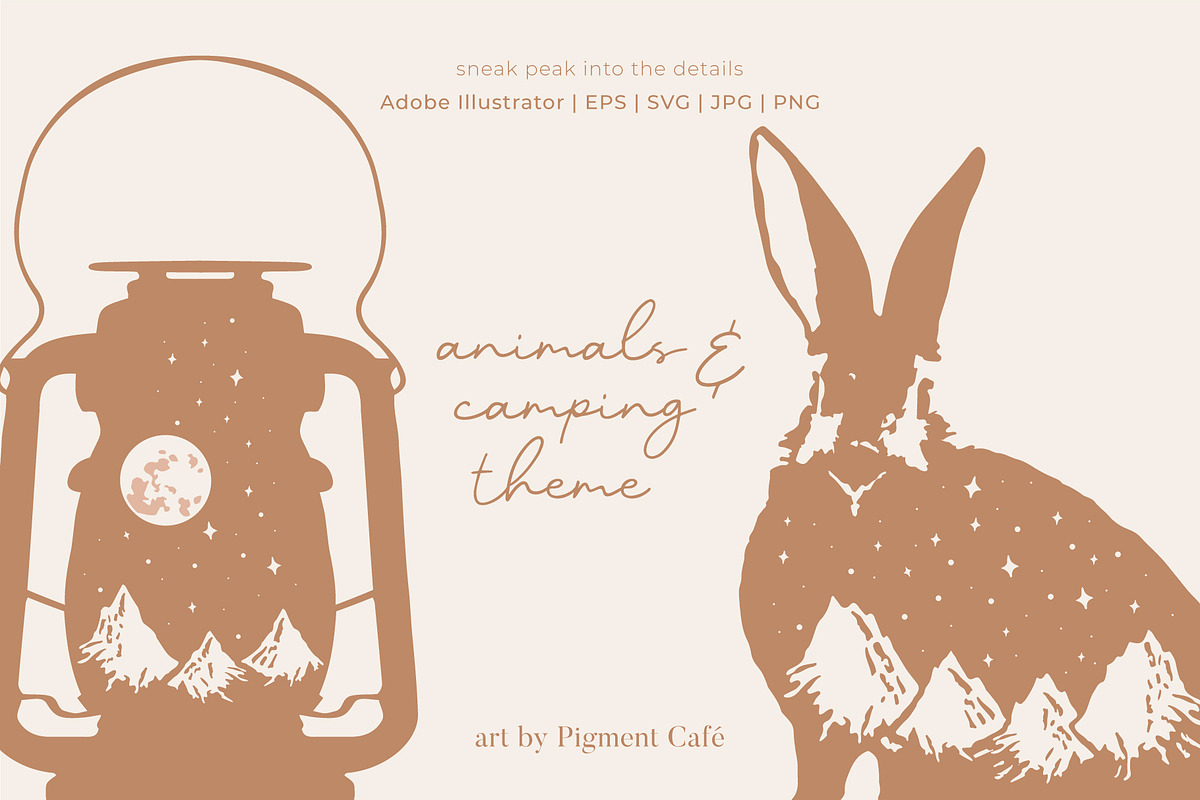 Double Exposure Wildlife & Camping, an Animal Illustration by Pigment Café (Photo 5 of 5)