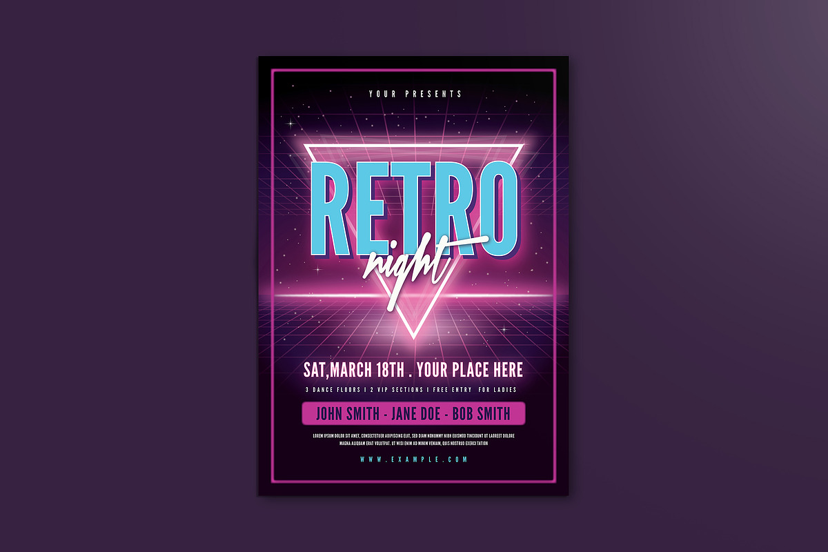 80's Retro Flyer, a Flyer Template by VectorVactory (Photo 1 of 3)