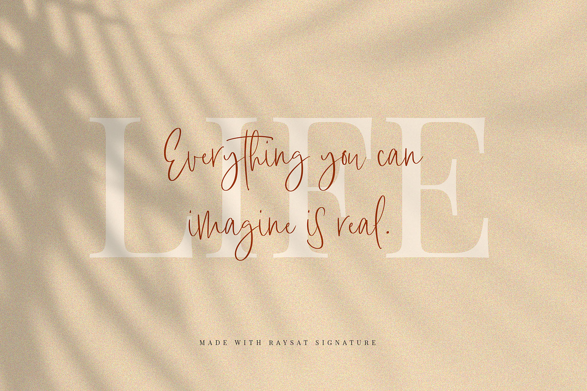 Raysat - Elegant Signature, a Script Font by Masanis (Photo 19 of 19)