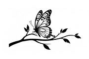 Butterfly Branch SVG Bundle, an Illustration by Creativeshirt (Thumbnail 3 of 31)