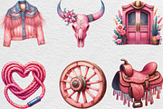 Pink Vintage Western Clipart, an Illustration by Black Bird Studio (Thumbnail 5 of 6)
