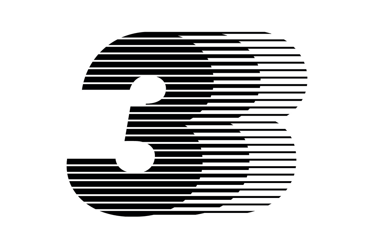Number 3 speed motion lines logo, a Branding & Logo Template by Leksono (Photo 2 of 2)