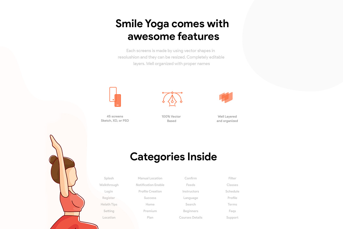 Smile Yoga UI Kit, an UI Kit Template by SyalUIUX (Photo 2 of 11)
