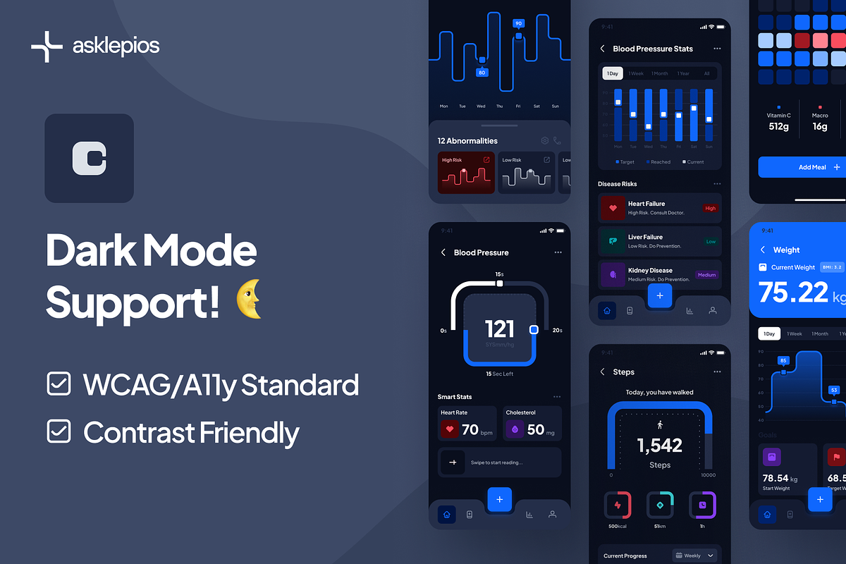 asklepios ui kit: AI Healthcare App, an UI Kit Template by strangehelix.bio (Photo 4 of 10)
