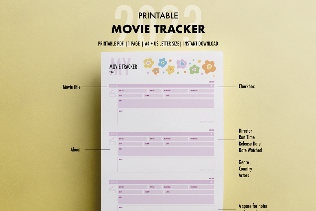 Movie Tracker 2023, a Templates & Theme by SizenS