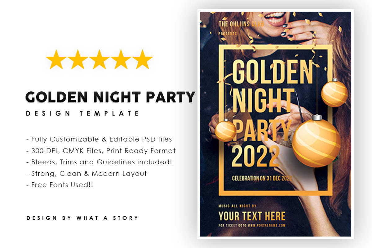 Golden Night Party, a Flyer Template by What a Story (Photo 1 of 2)