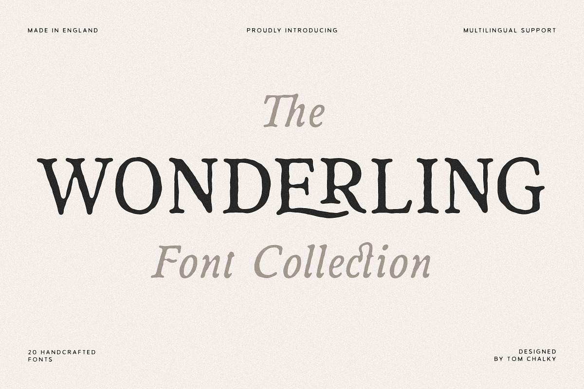 The Wonderling Font Pack, a Serif Font by Tom Chalky (Photo 1 of 16)