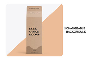 Kraft Paper Drink Carton Mockup